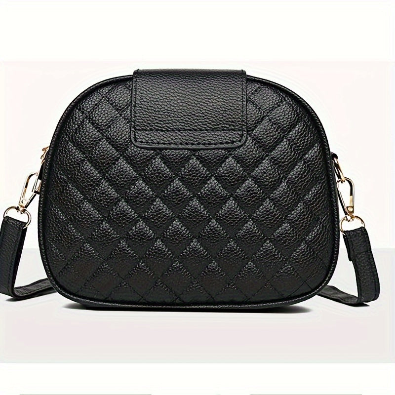 Popular black nylon crossbody bag for girls with quilted design, adjustable strap, and zip closure.