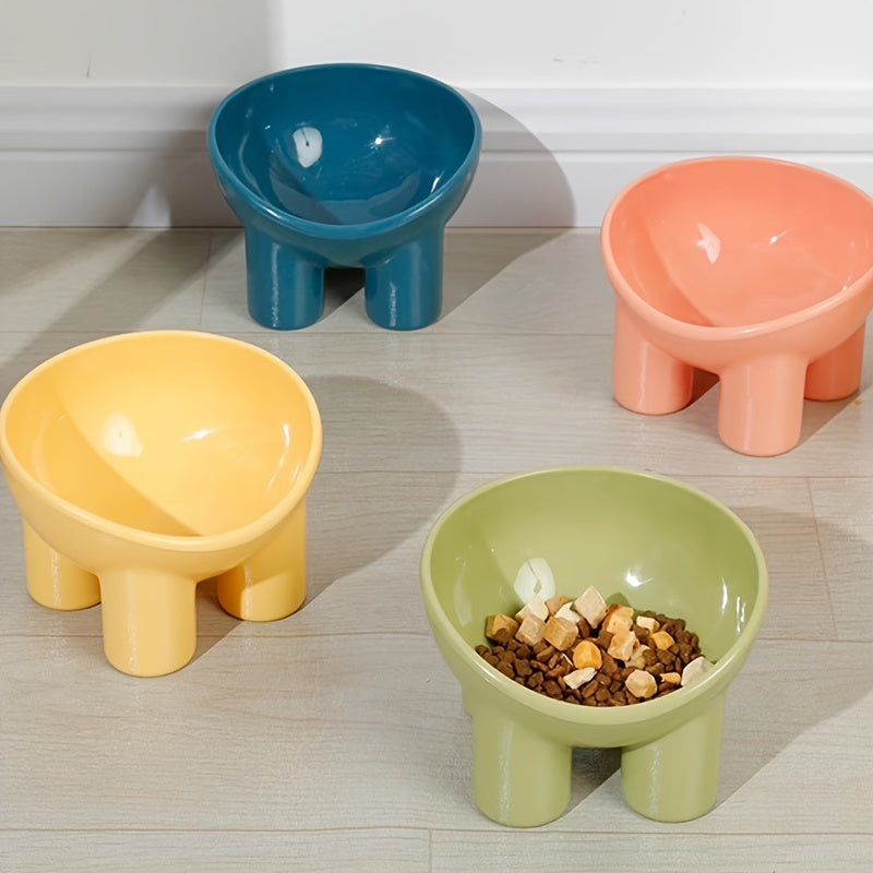 Stylish elevated pet bowl with stand prevents tipping and is ideal for cats and dogs for food, water, and snacks.