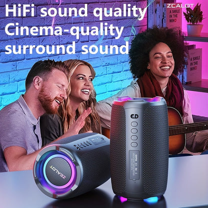 ZEALOT 20W Wireless Speaker with 3600mAh battery, Hi-Res Audio, Bass Boost, Tabletop Stereo Sound, USB Connectivity, Button Control, 7.2 Surround, for Smartphones/Tablets/Computers (No