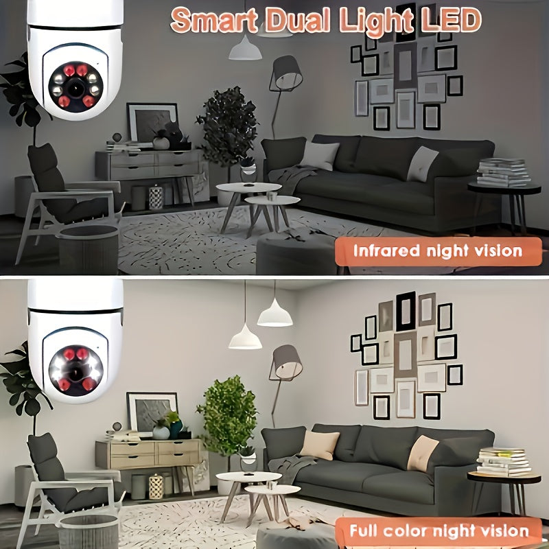 One unit of the Bulb Safety Camera, featuring 1080P resolution and wireless 2.4GHz connectivity, can be used indoors and outdoors. This smart camera is designed to be easily screwed into an E27 bulb socket and offers PTZ functionality with a 355-degree