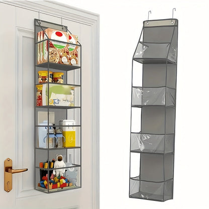 This versatile hanging organizer features four pockets and a durable fabric design, perfect for use in wardrobes, bathrooms, bedrooms, or dorm rooms. The transparent window and reinforced rack make it easy to see and access your items. Complete with two