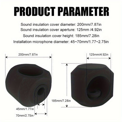 High-density sound absorption foam microphone wind shield reduces noise for professional recording in a small studio. Happy Eid Al-Adha!