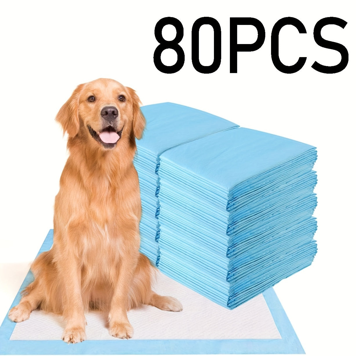 80pc 55x85cm Premium Disposable Training Pads for puppies with 6 layers of protection for quick absorb and odor control.