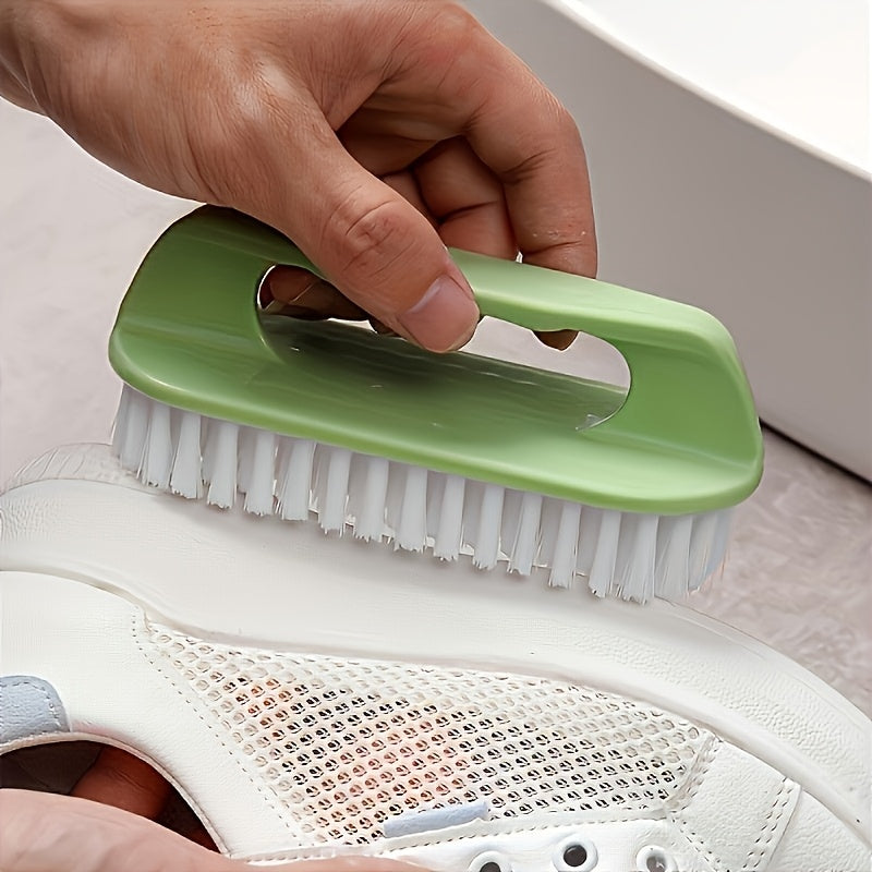 Versatile Soft Bristle Laundry Scrubber with Long Handle - Ideal for Shoe Care, Cleaning, and More! Suitable for Indoor and Outdoor Use - Made of Durable Plastic, Requires No Electricity