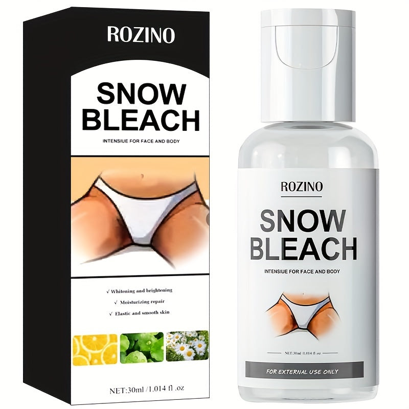 ROZINO Snow Bleach Cream 1.01 oz - Hypoallergenic Skin Lightener for Private Areas & Body - Moisturizes for Radiant Elasticity