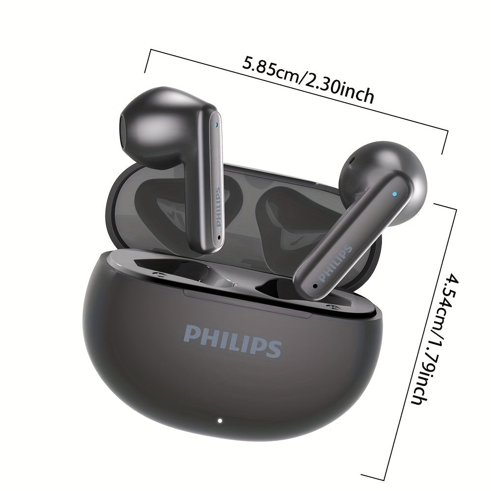 Philips BT5.3 2024 Wireless Headphones with Touch Control, Active Noise Cancellation, Condenser Mic, Rechargeable Battery, Type-C Charging. Ideal for Exercise & Business, Compatible with