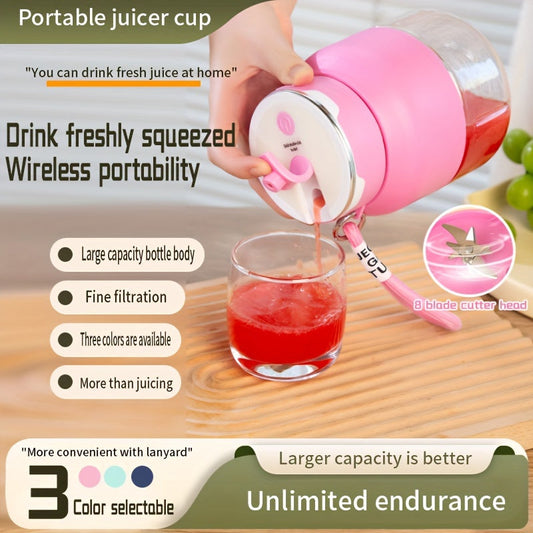 Compact Juicer Cup with USB Charging - Rechargeable 1300mAh Battery, Handy Fruit Squeezer for Home and On-the-Go