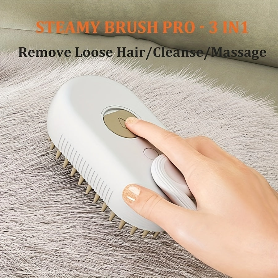 3-in-1 Small Animal Steam Brush for Cats and Dogs, Comb with Steam to Remove Tangled Hair