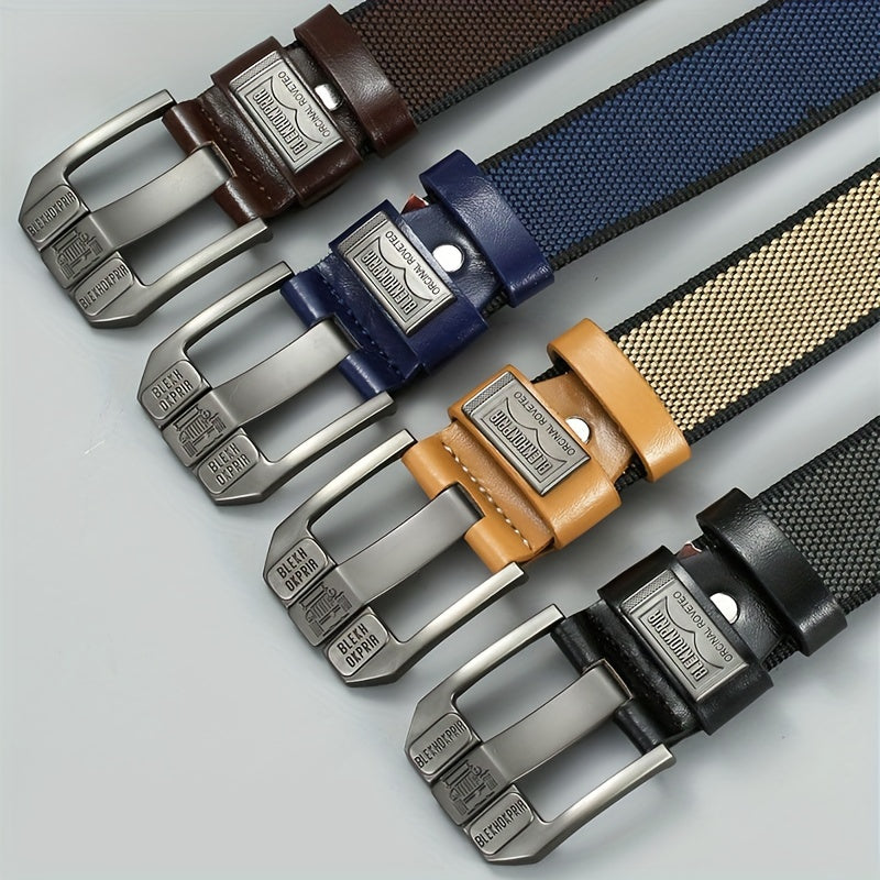 Men's Casual Canvas Strap with Alloy Pin Buckle, Durable and Flexible, Ideal Gift for Father, Elder, Boyfriend, and Friends