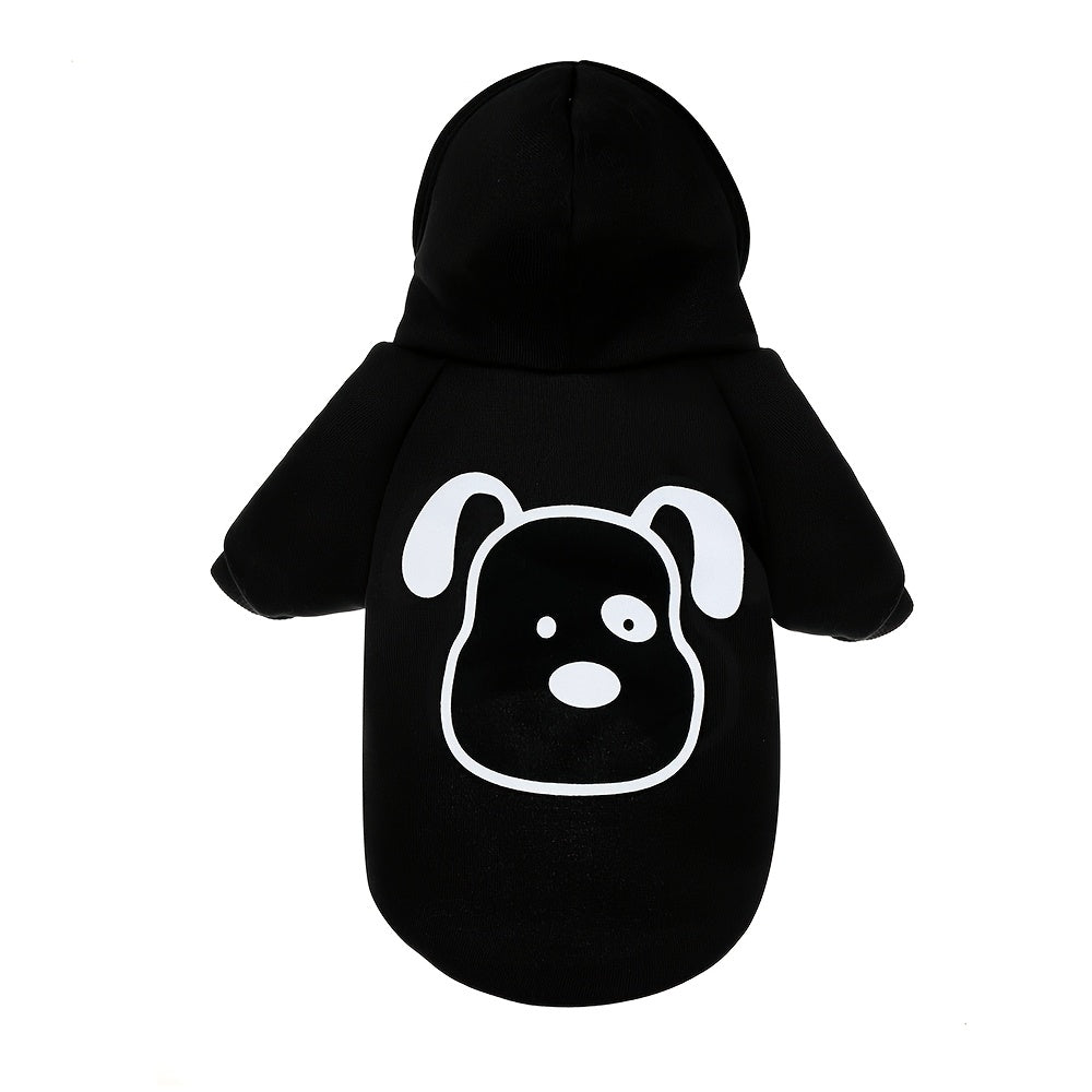 Winter pet hoodie - knit polyester pullover sweatshirt for small to medium breeds, machine washable cozy plush pet clothing.