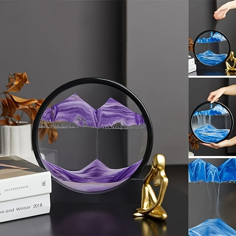 Dynamic Sand Art Dome - Glass tabletop decor for home and office, suitable for indoor and outdoor use without power.