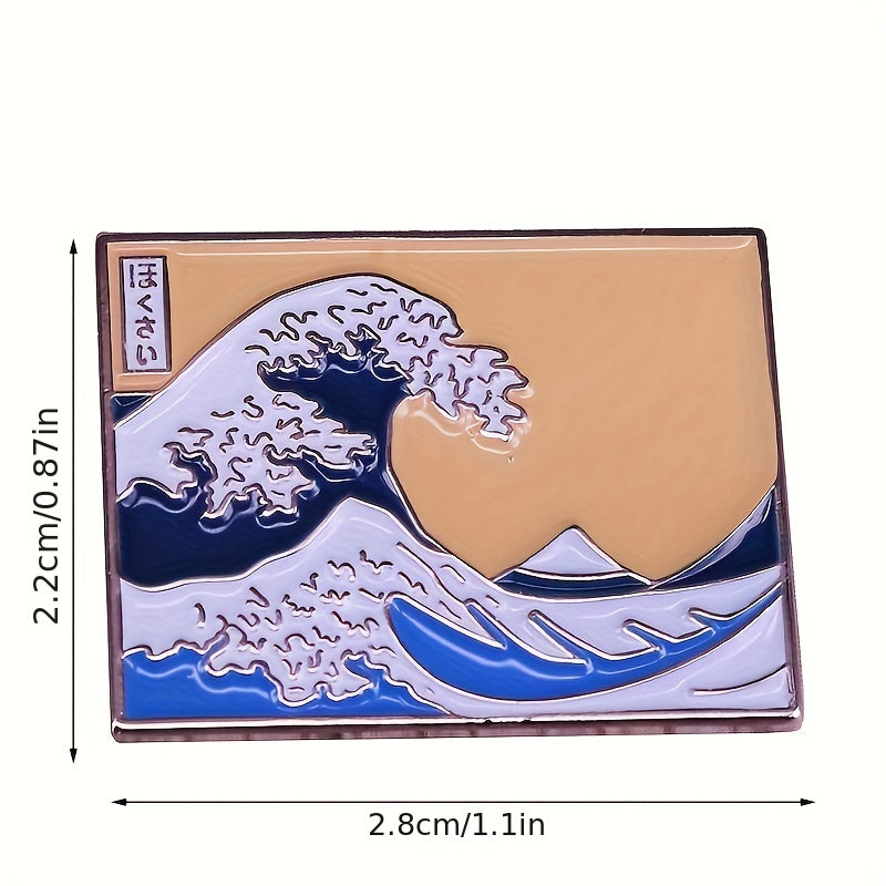 The Great Wave Pattern Enamel Pin Cartoon Brooch – Perfect for Clothing, Backpacks, and Accessories