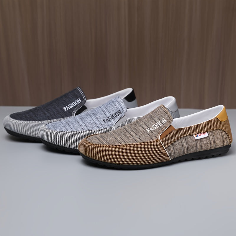 Stylish and comfortable men's canvas sneakers for spring/summer, easy slip-on and breathable.