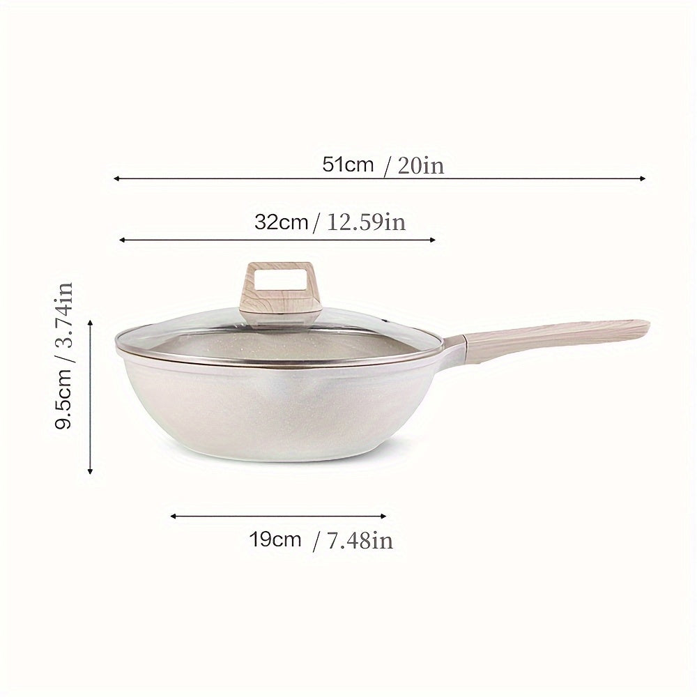 Non-Stick Frying Pan with Lid by BYSTON - Ideal for Use on Gas and Electric Stoves