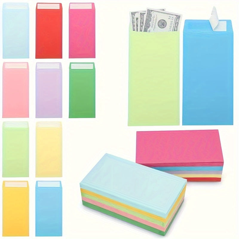 Set of 50 budget cash envelopes for money, coins, tickets, and gift cards.