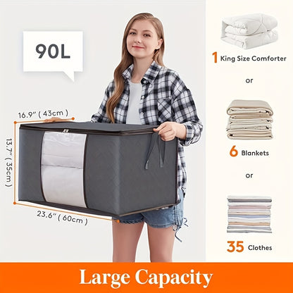 Set of 3 large gray storage bags for outdoor use.