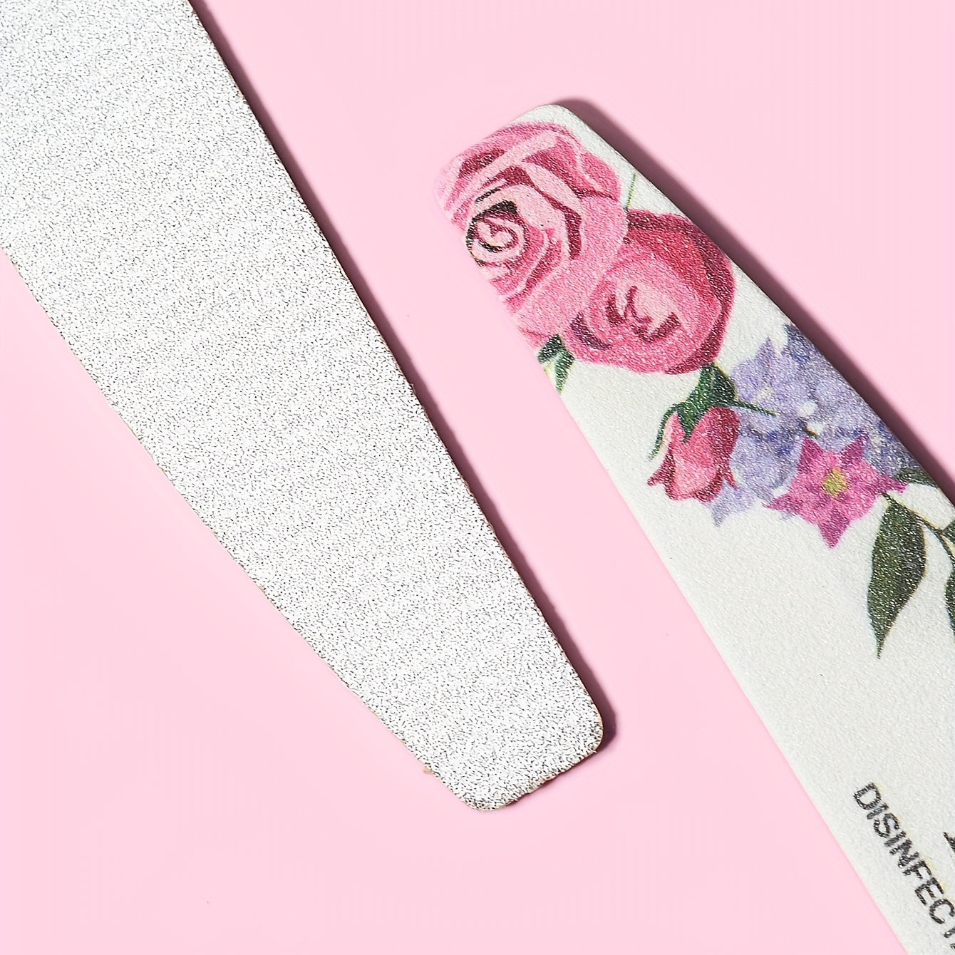 10 Rose Flower Half-Moon Nail Files, Unscented, Exclusive Design, Manicure Essentials.