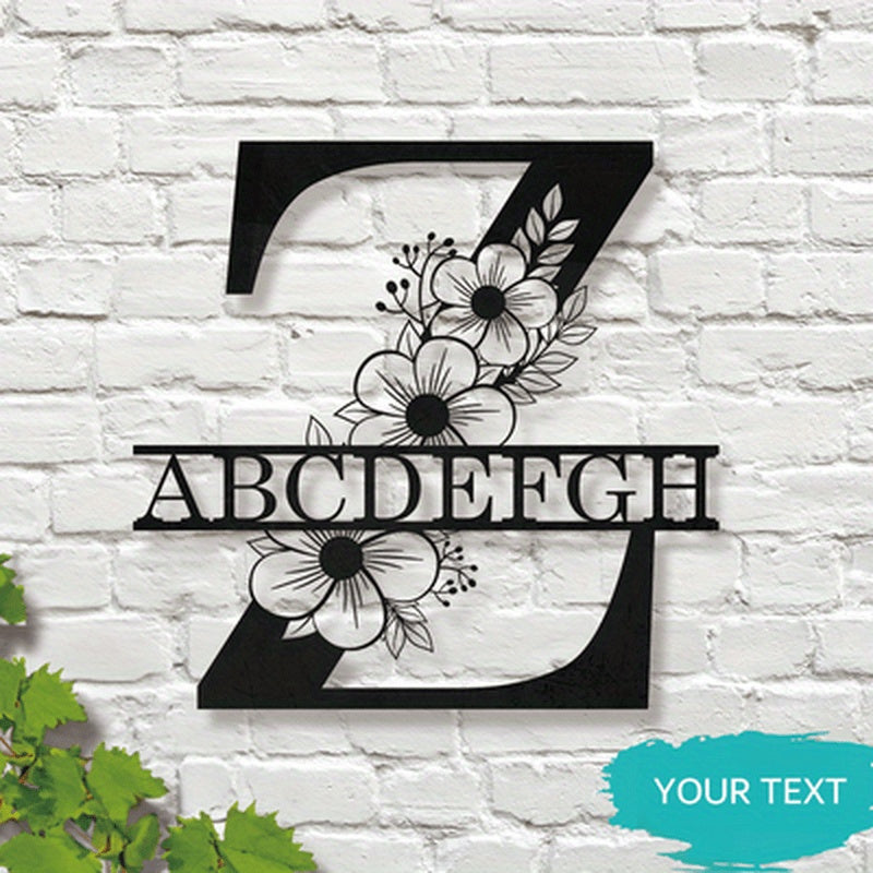 This Elegant Personalized Name Sign with Floral Design is a Customizable Iron Monogram Wall Art that is perfect for Home Decor, Wedding Favors, and Special Celebrations. Suitable for Ages 14 and up.