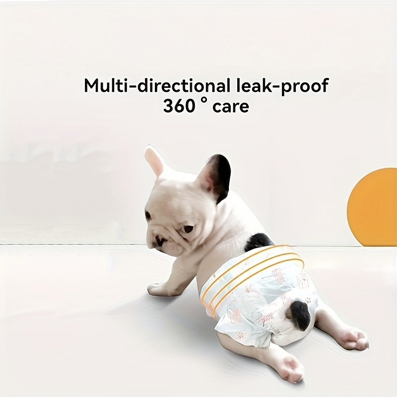 1 bag of 10 dog diapers in sizes S, M, L, XL.