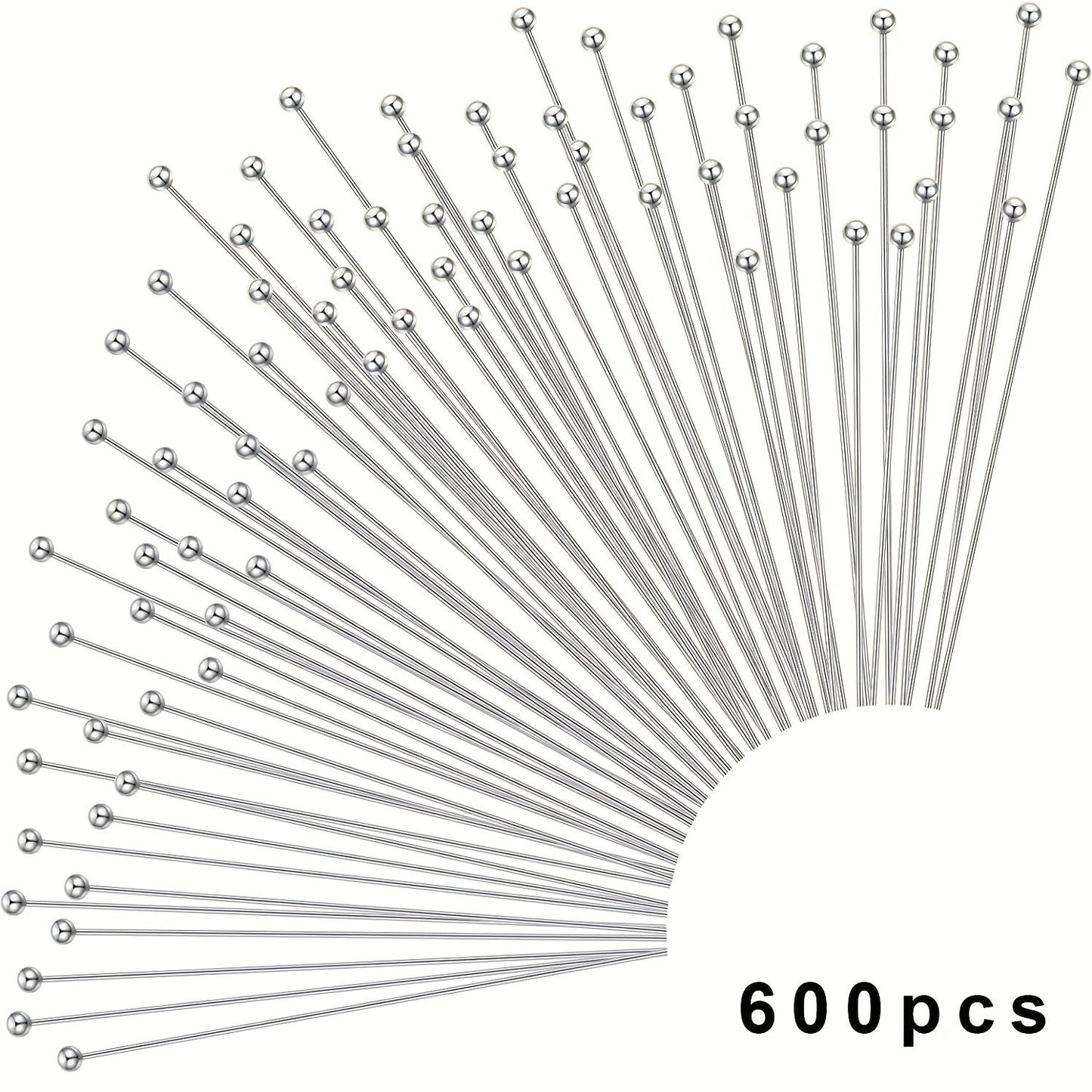 Набор из 600 медных булавок с шариковыми головками, 16-35 мм, для серег, браслетов и рукоделия - идеально подходит для проектов по созданию модных украшений.