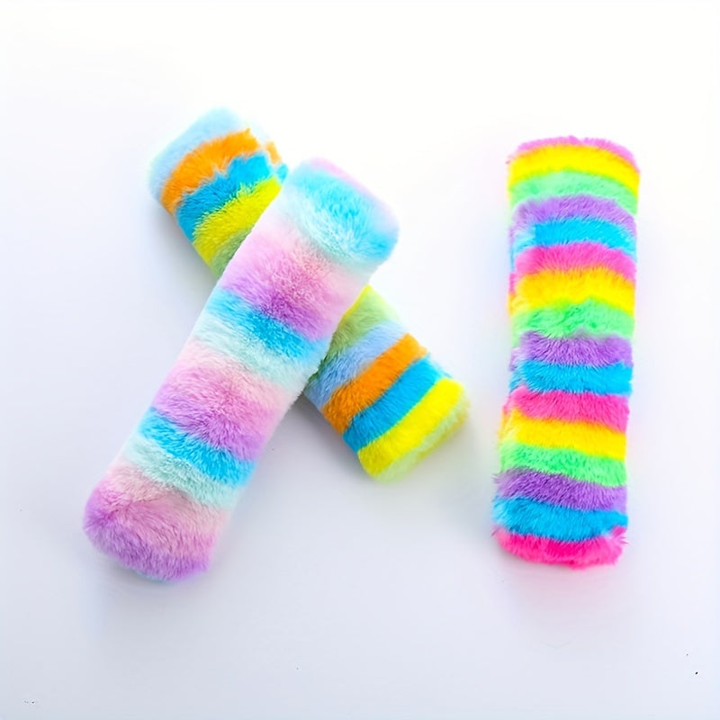 Interactive cat toy set includes plush pillow, cat chew toy, and squeak toy, ideal for indoor kitten playtime.