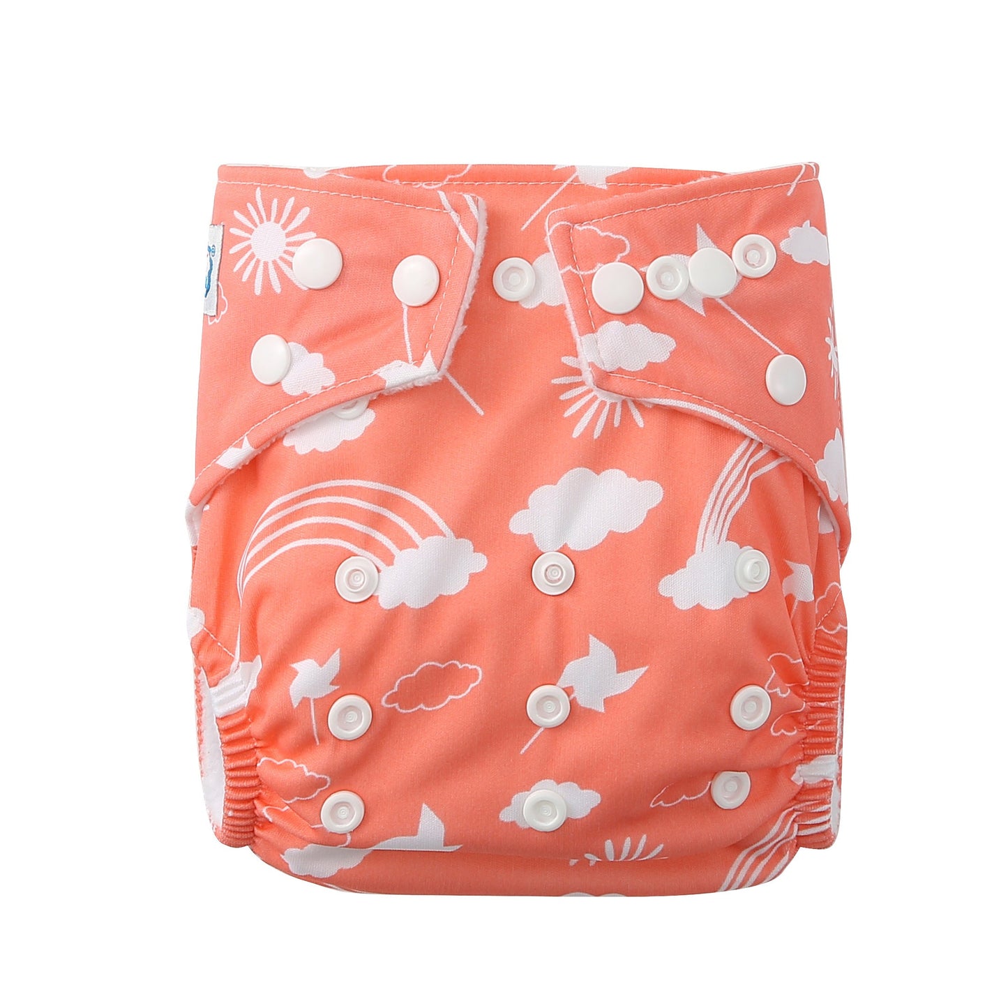 Waterproof pocket cloth diaper for baby girls, adjustable and reusable, suitable for babies weighing 2.72-14.97KG.