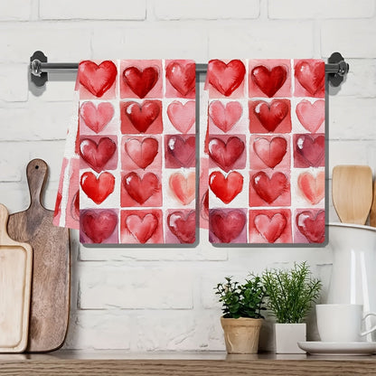 This set includes 2 ultra-soft kitchen towels with a Valentine's Day Tic-Tac-Toe design. These highly absorbent dish and hand towels are ideal for holiday decor, easy to clean in the washing machine, and measure 40.64X60.96 cm.