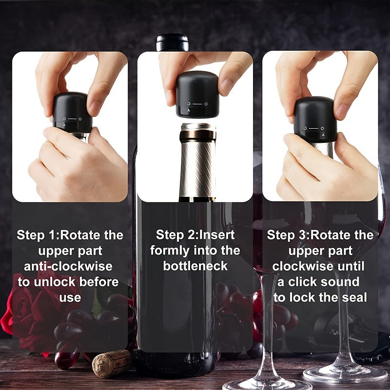 Single-pack ABS wine stoppers for red, white, and champagne bottles, keep wine fresh and sealed, suitable for restaurants, bars, and home use.