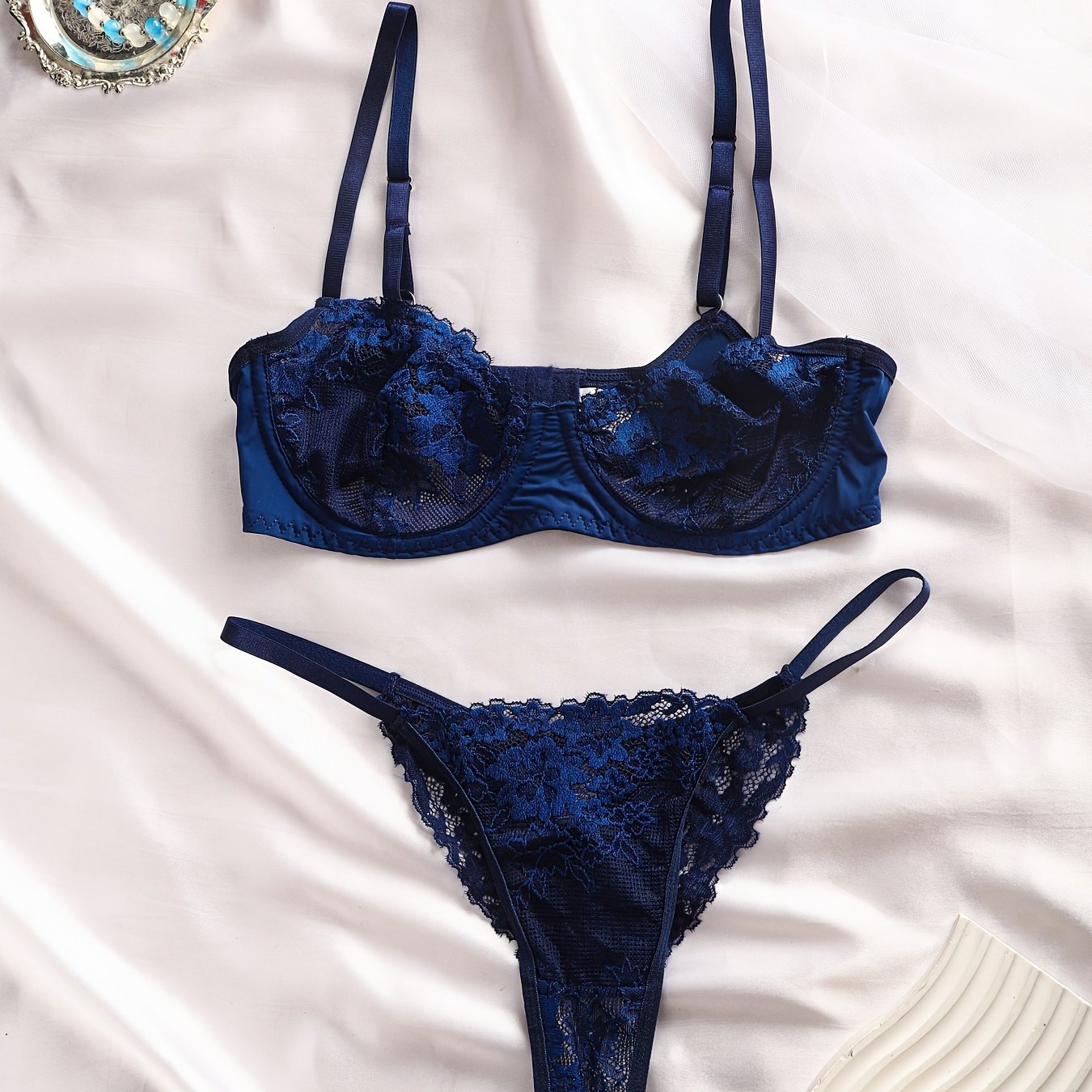 Sleek and alluring lingerie set for women.