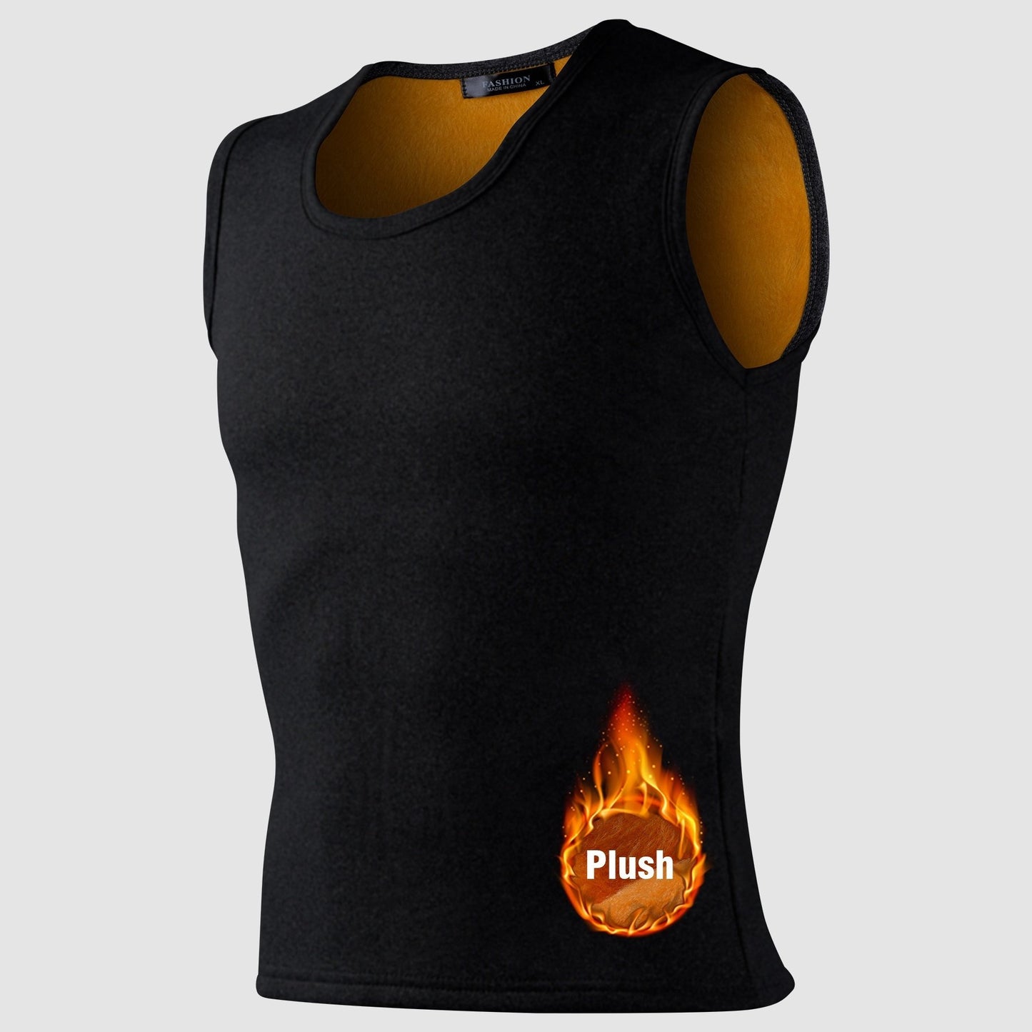 Men's winter warm vest with polyester fiber fill, ideal for hiking and outdoor activities. Features a crew neck, sleeveless design, and 300gsm fleece lining for added warmth.