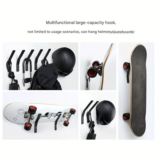 Durable Metal Fireplace Side Wall Hooks - Set of 1 or 2, Heavy-Duty Garage Organizer for Helmets, Skateboards, and More. Easy to Install, Saves Space, and Adds Decor to your Sports Equipment Storage