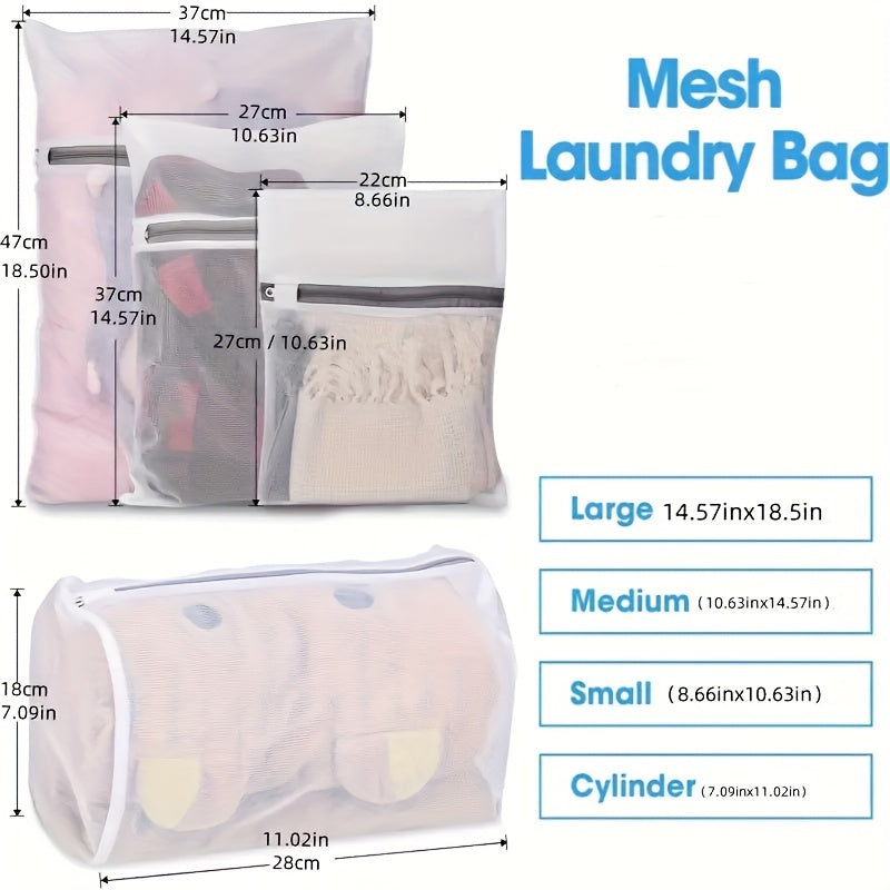 Mesh Laundry Bags - Available in 4, 8, or 12 pieces, in a variety of sizes. Features high-quality zippers and durable construction, perfect for washing delicates, underwear, and clothing while traveling.