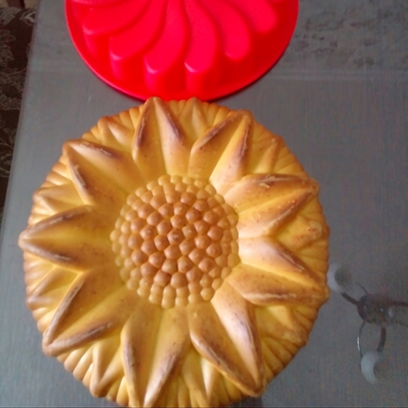 10 Inch Large Flower Shaped Silicone Mold for Sunflower Cake - Heat Resistant Baking Tool for Butter, Jelly, and More