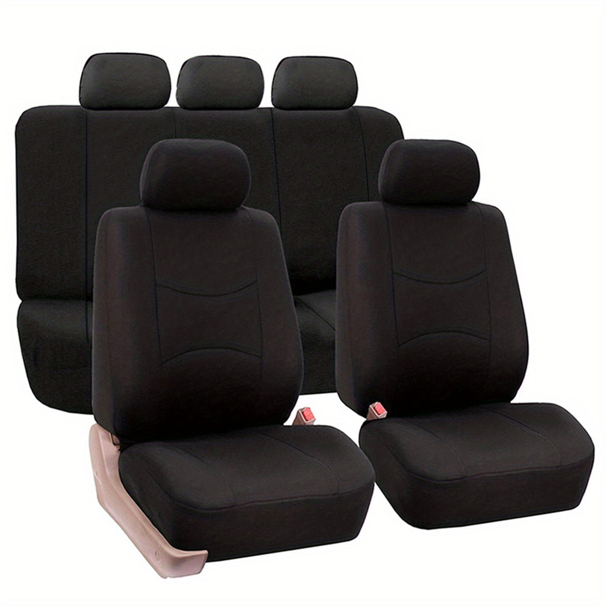 Polyester car seat cover set for 5 seats cars.