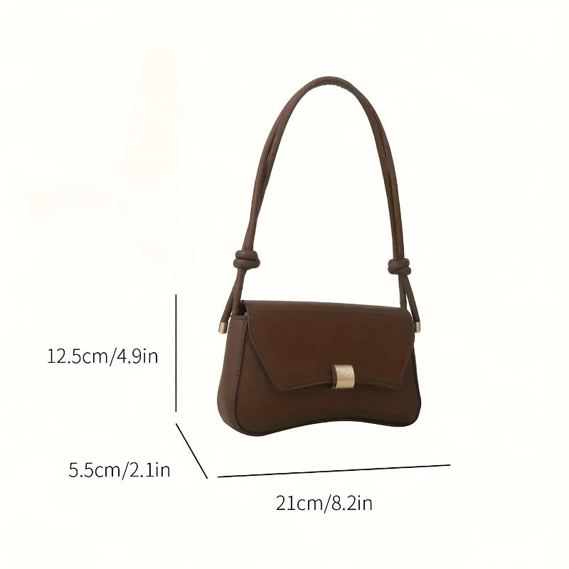 Chic retro faux leather crossbody bag in chocolate brown for women and teens, versatile for office, college, travel, and everyday use.