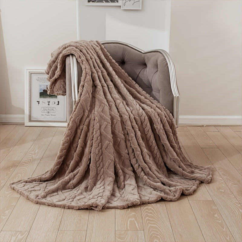 Stay cozy and stylish with the Tafu Velvet Single-Layer Blanket. Made from luxurious polyester coral fleece, this sofa throw is perfect for travel, camping, and gifting. Available in coffee, light green, grey, white, and pink, this hand-washable blanket