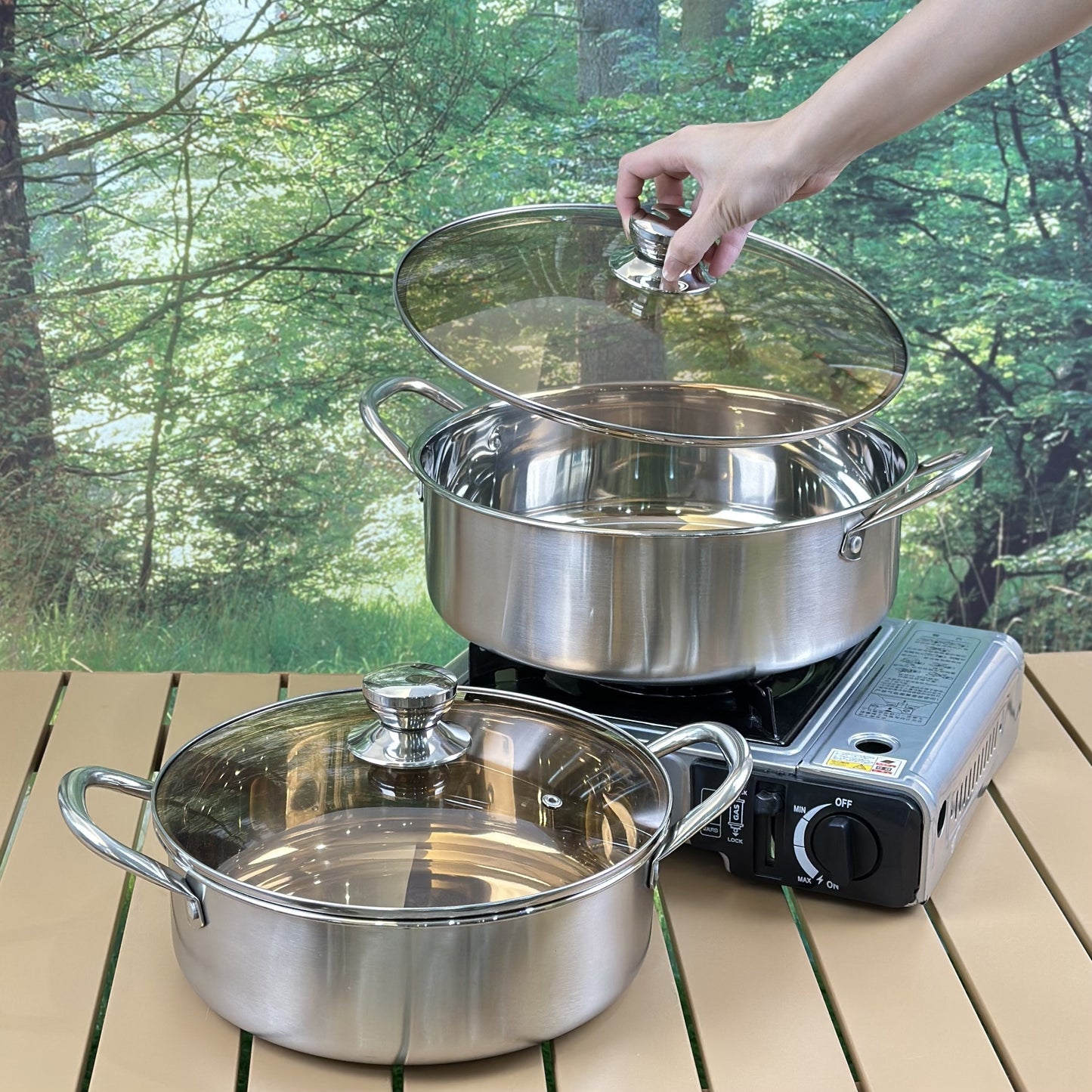 High-Quality Stainless Steel Hot Pot Set - Durable, Extra-Thick Cooking and Soup Pots for Home Kitchens