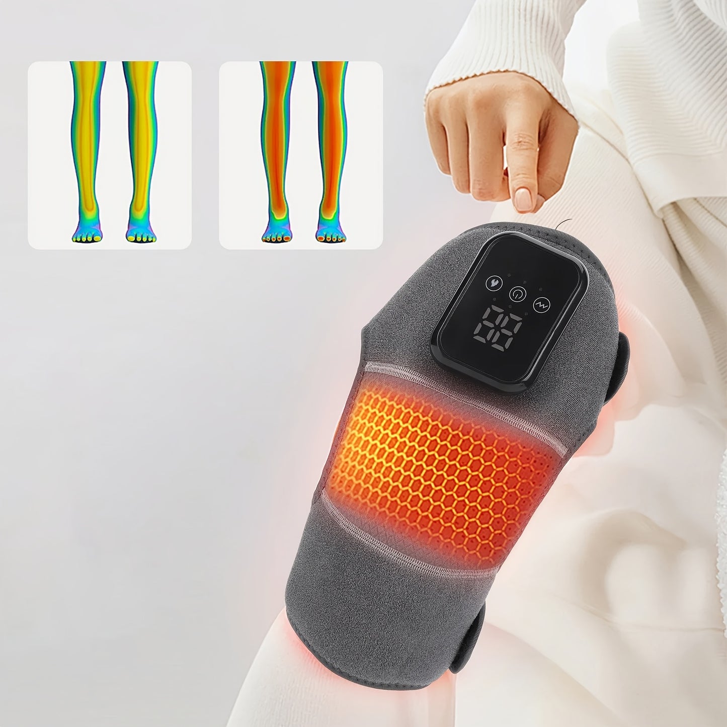 3-in-1 Rechargeable Wireless Massager for Knee, Elbow & Shoulder with 3 Vibration Modes