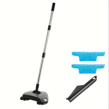 1 set of a versatile hand push sweeper that functions as a vacuum cleaner and sweeping and mopping machine. Perfect for removing garbage, pet hair, and dust, it can be used for both dry and wet cleaning on hardwood and ceramic tiles. This multifunctional