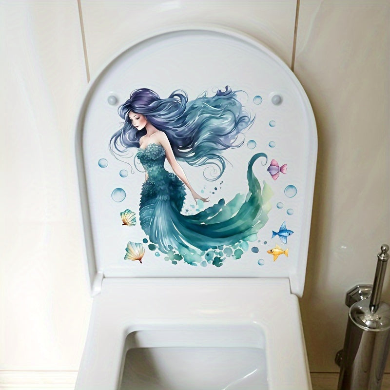 Shell Sleeping Beauty Toilet Seat Sticker: Add a touch of the sea to your bathroom with this decorative decal.