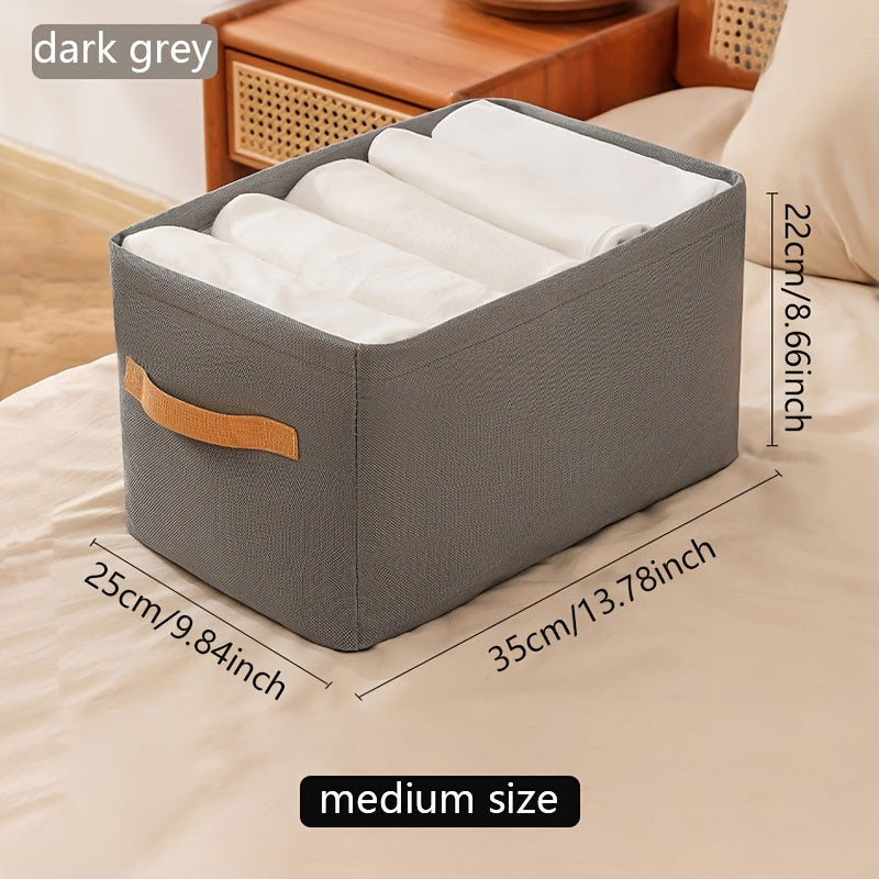 Versatile Clothes Storage Box, Portable Wardrobe Organizer with Handles