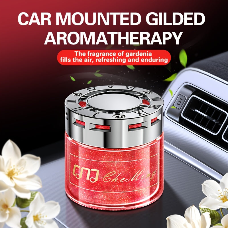 Luxurious solid balm car perfume with long-lasting light fragrance and odor elimination, featuring a unique quicksand design.