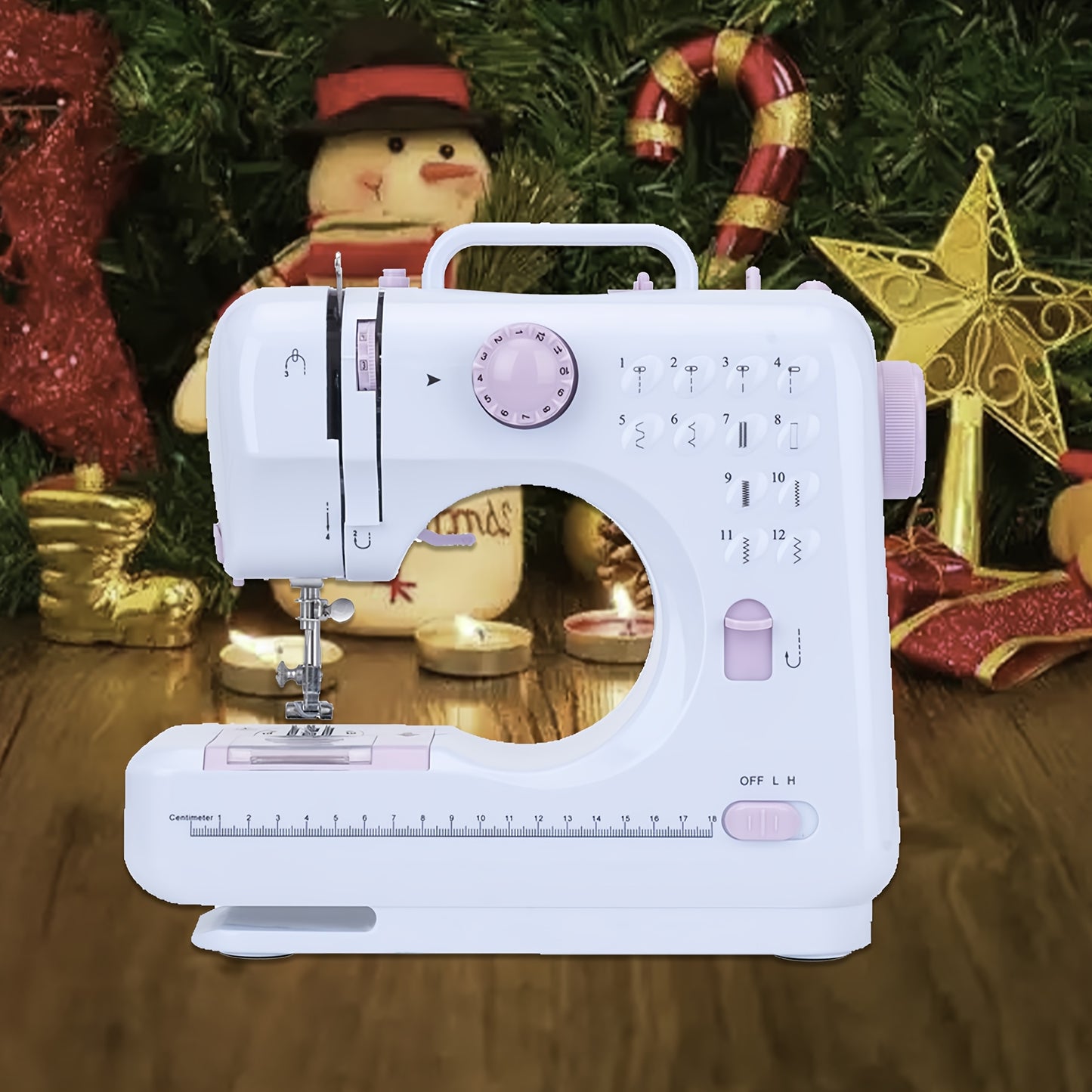 505A Portable Electric Sewing Machine - 12 Stitches, Adjustable Speed, Reverse Function, Ideal for Beginners & Home Use, Purple