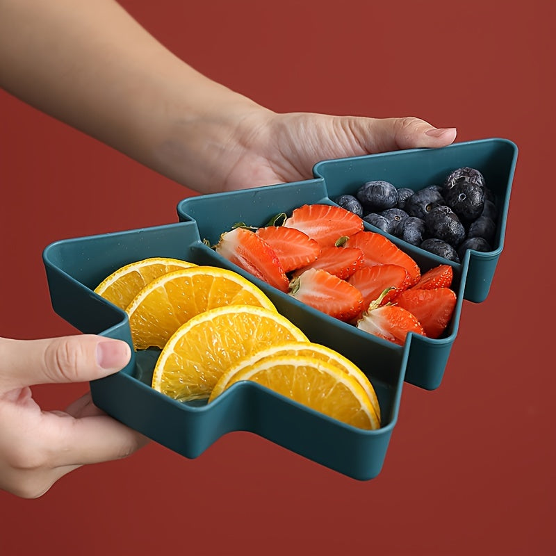 Christmas Tree Snack Tray perfect for serving nuts and fruits or candies at home, office, or parties. Great for Christmas decorations.