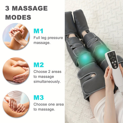 Fenash Heated Foot, Leg, and Calf Massager with Adjustable Straps and Digital Display - Perfect Holiday Gift for Men and Women