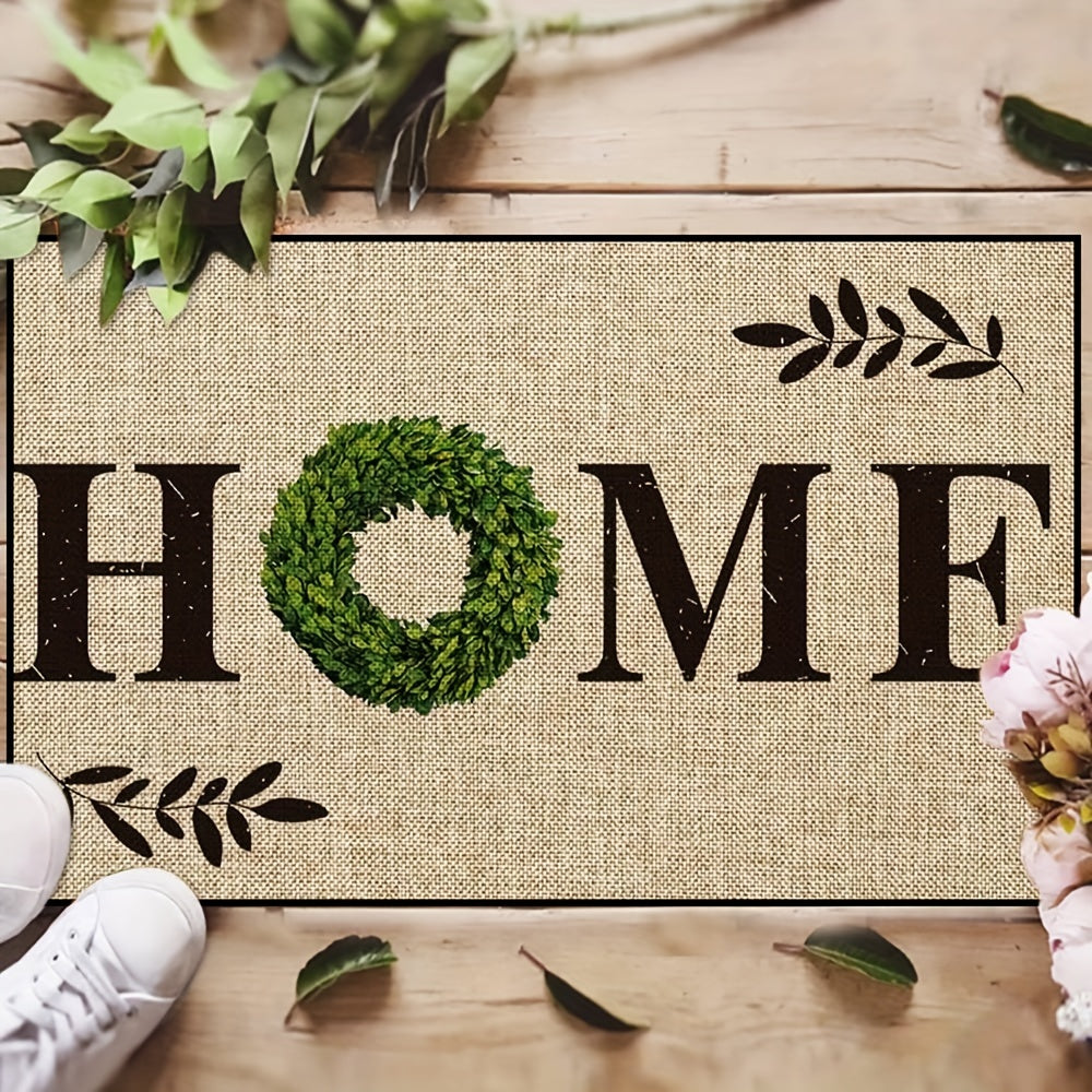 Welcome guests in style with the charming Charming Leaf Welcome Door Mat. This non-slip, machine washable floral entrance rug is versatile for both indoor and outdoor use. This mat is perfect for your living room, kitchen, bedroom, and more.