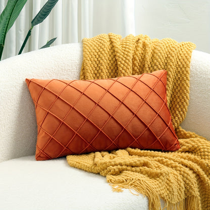 Modern Argyle Throw Pillow Case made of polyester velvet for soft, comfortable home, office, living room, and sofa décor (Pillow core not included).