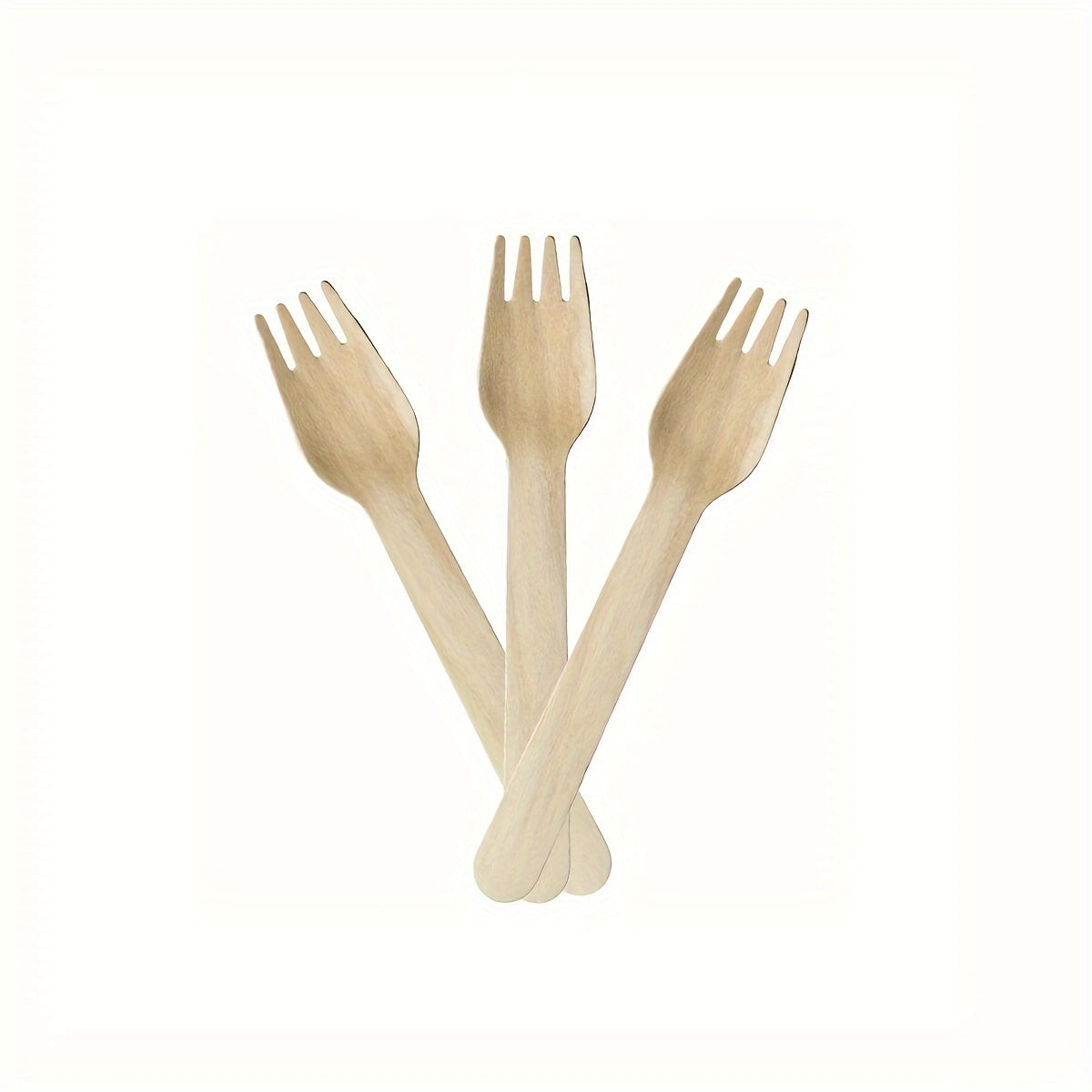 Set of 100 Birch Wood Cutlery Pieces - Includes Disposable Forks for Ice Cream, Fruit, and Dessert Cake - Perfect for Home, Kitchen, Restaurant, Picnics, Camping, and Parties - Ideal for Tableware Accessories and Party Supplies