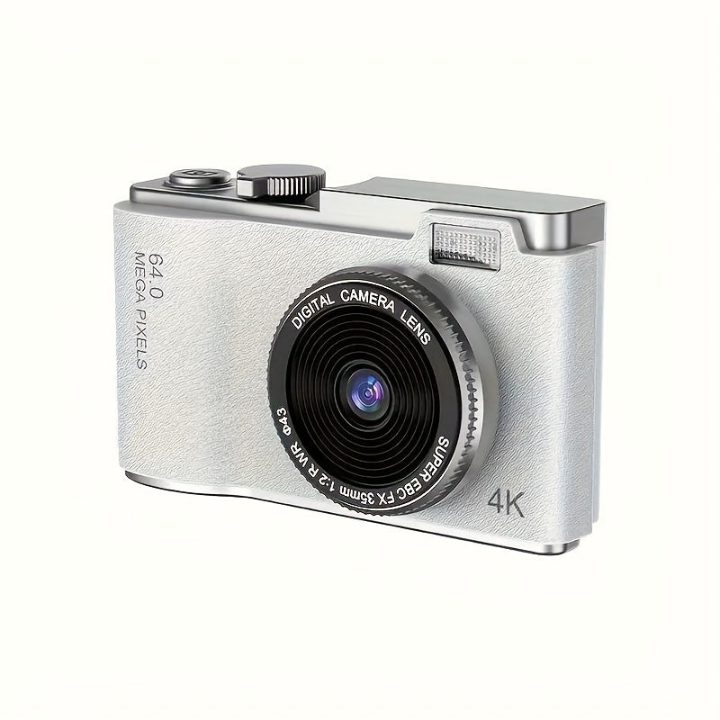 Compact instant photo camera, 1080p resolution with CCD sensor, 1.07x viewfinder magnification, rechargeable lithium polymer battery, no wireless connectivity. Easy to use, does not come