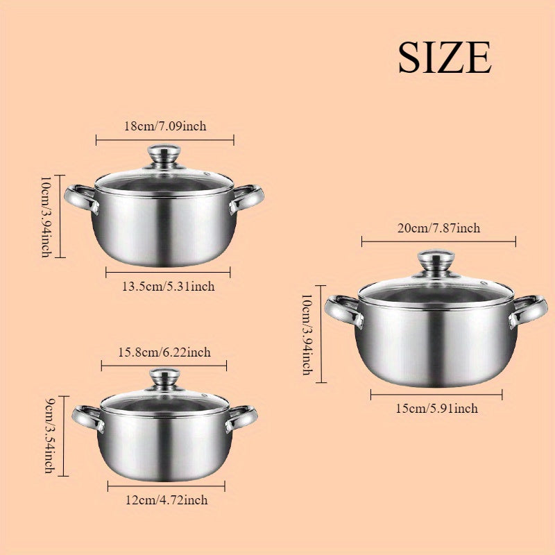 Six high-quality stainless steel stockpots, perfect for use with induction cookers, available in a variety of styles.